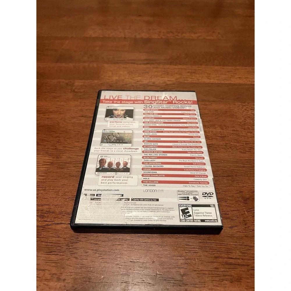 SingStar Rocks! Sony PlayStation 2 PS2 Game SCUS-97571‎ Complete with Manual